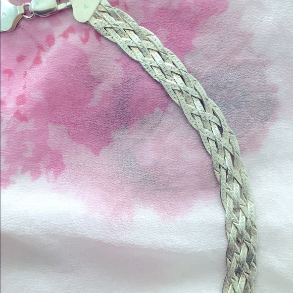 Braided 18 inch necklace, sterling 925 silver, Italy - Picture 11 of 11